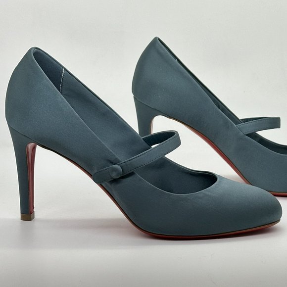 Christian Louboutin PUMPPIE WALLIS 85 Satin Mary Jane Heels Pumps Shoes - Picture 16 of 16